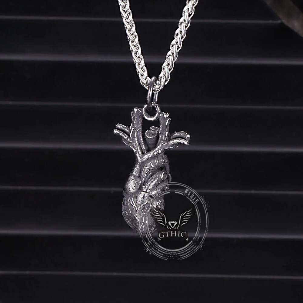 Vintage Heart Shape Stainless Steel Pendant