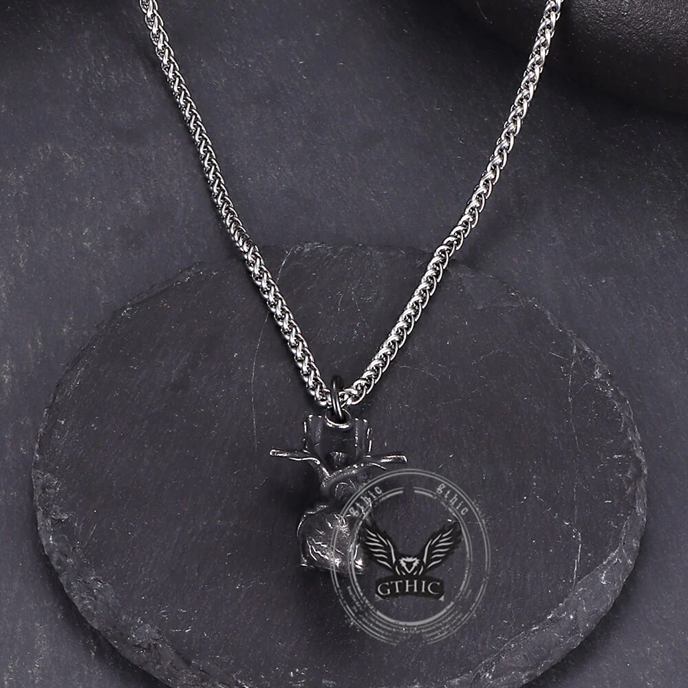 Vintage Heart Shape Stainless Steel Pendant