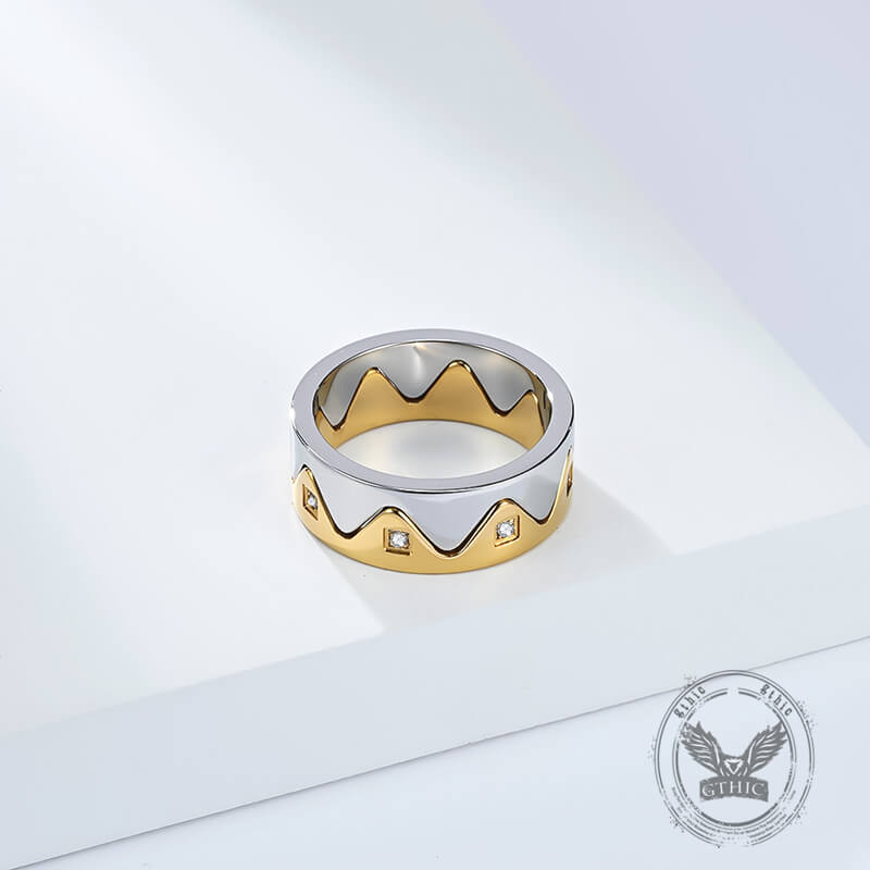 Creative Detachable Diamond Crown Stainless Steel Ring