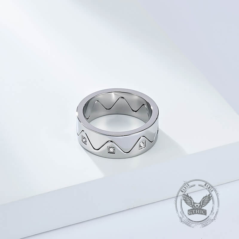Creative Detachable Diamond Crown Stainless Steel Ring