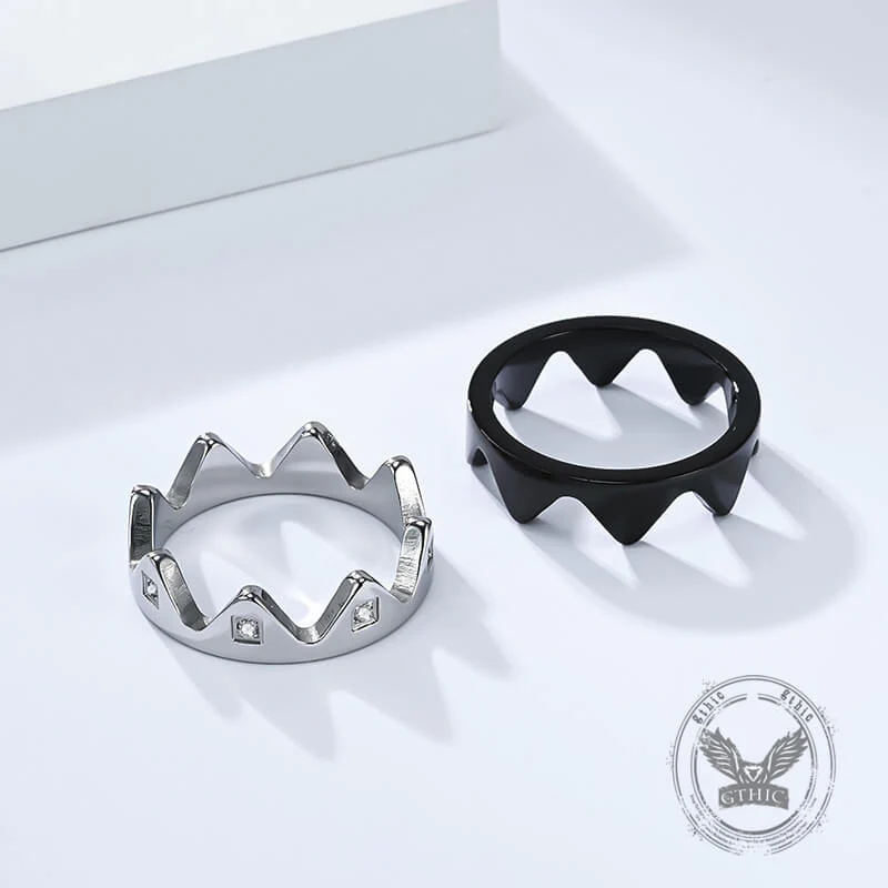 Creative Detachable Diamond Crown Stainless Steel Ring