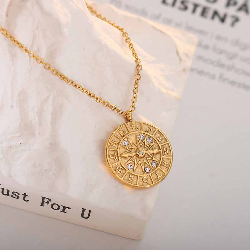 12 Constellation Pointer Stainless Steel Pendant