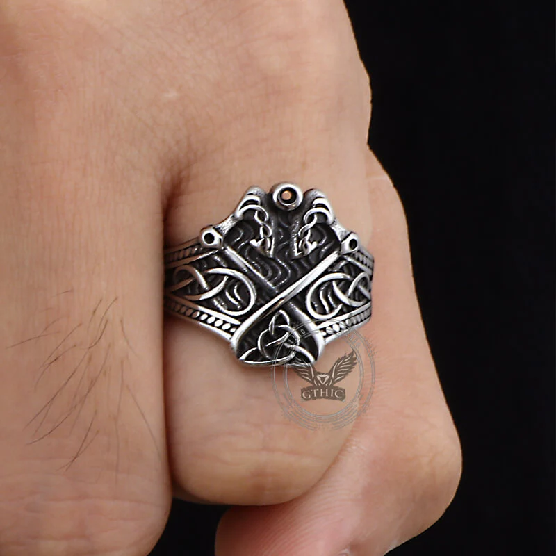 17742-vintage-double-axe-celtic-knot-stainless-steel-viking-ring-2.webp Vintage Double Axe Celtic Knot Stainless Steel Viking Ring