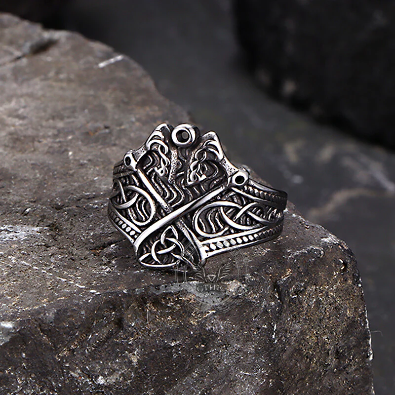 17742-vintage-double-axe-celtic-knot-stainless-steel-viking-ring-5.webp Vintage Double Axe Celtic Knot Stainless Steel Viking Ring