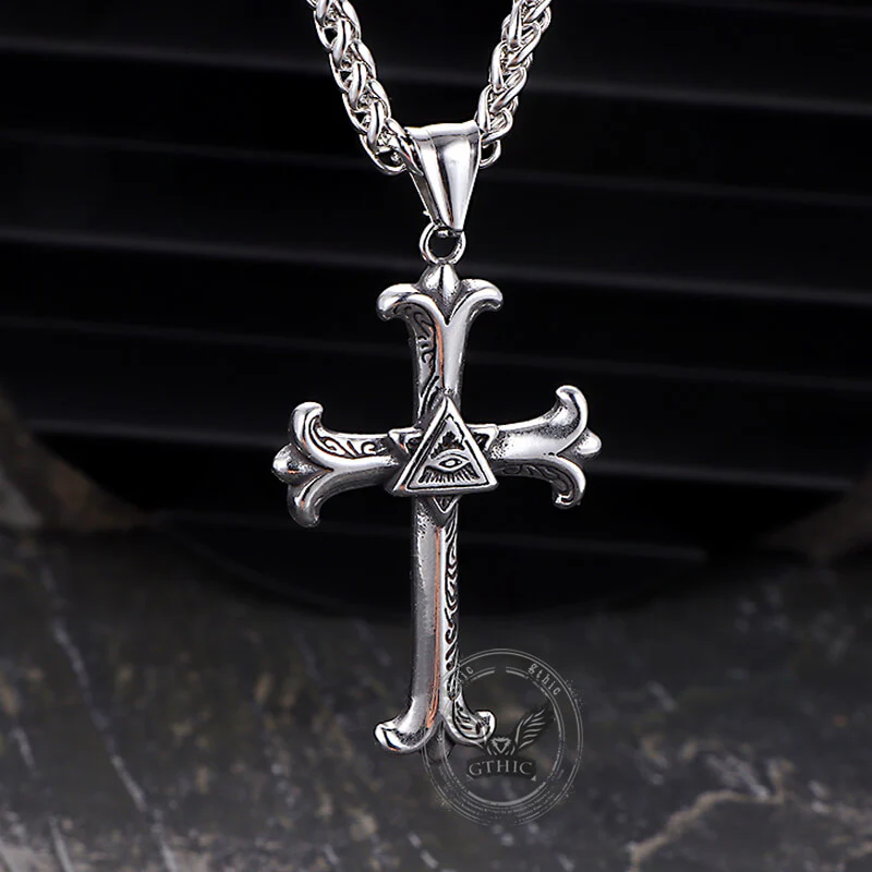 17809-vintage-all-seeing-eye-cross-stainless-steel-pendant-10.webp Vintage All-Seeing Eye Cross Stainless Steel Pendant