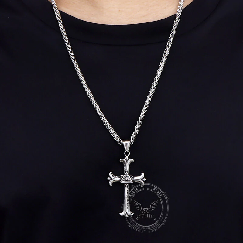 17809-vintage-all-seeing-eye-cross-stainless-steel-pendant-2.webp Vintage All-Seeing Eye Cross Stainless Steel Pendant