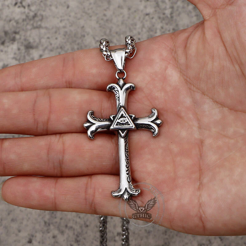 17809-vintage-all-seeing-eye-cross-stainless-steel-pendant-3.webp Vintage All-Seeing Eye Cross Stainless Steel Pendant