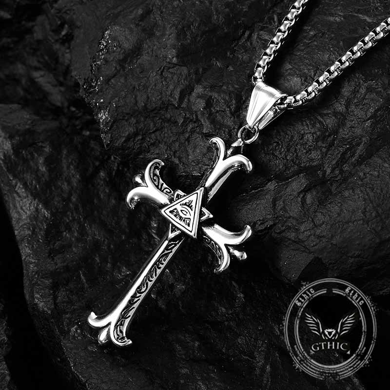 17809-vintage-all-seeing-eye-cross-stainless-steel-pendant-4.jpg Vintage All-Seeing Eye Cross Stainless Steel Pendant