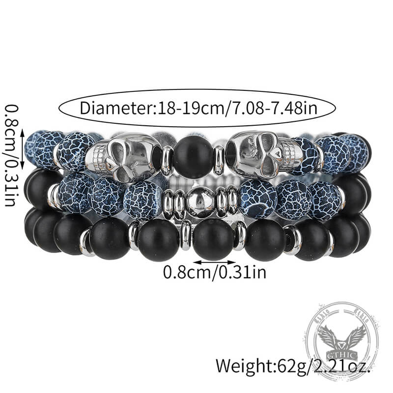 17833-vintage-stacking-stainless-steel-skull-beaded-bracelet-6.jpg Vintage Stacking Stainless Steel Skull Beaded Bracelet