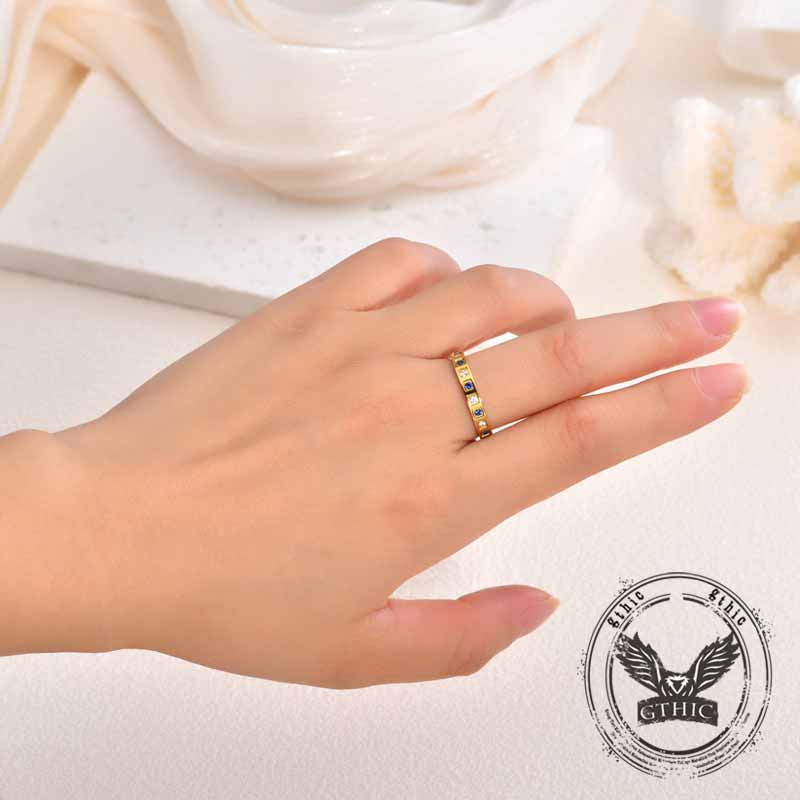 17863-simple-blue-and-white-gem-set-stainless-steel-ring-2.jpg Simple Blue And White Gem-Set Stainless Steel Ring
