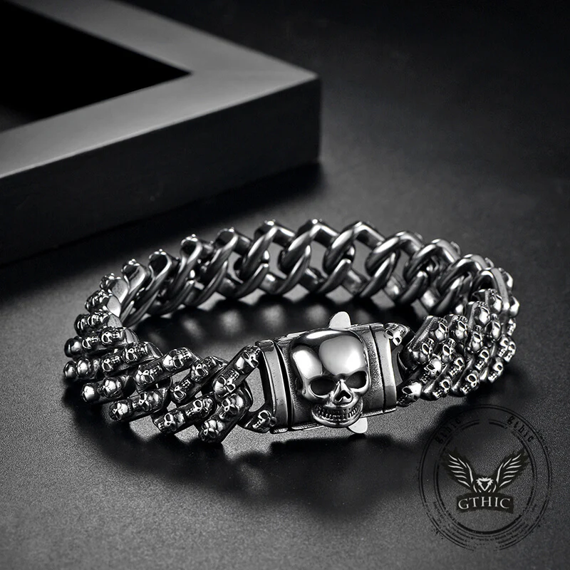 Creative Skull Stainless Steel Gothic Cuban Link Bracelet