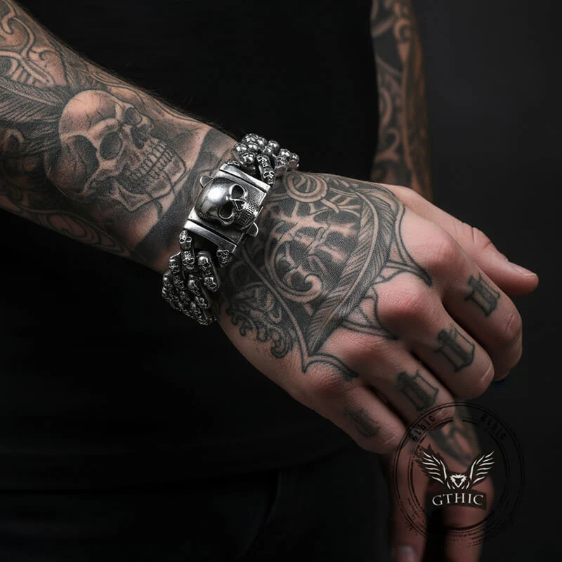 Creative Skull Stainless Steel Gothic Cuban Link Bracelet