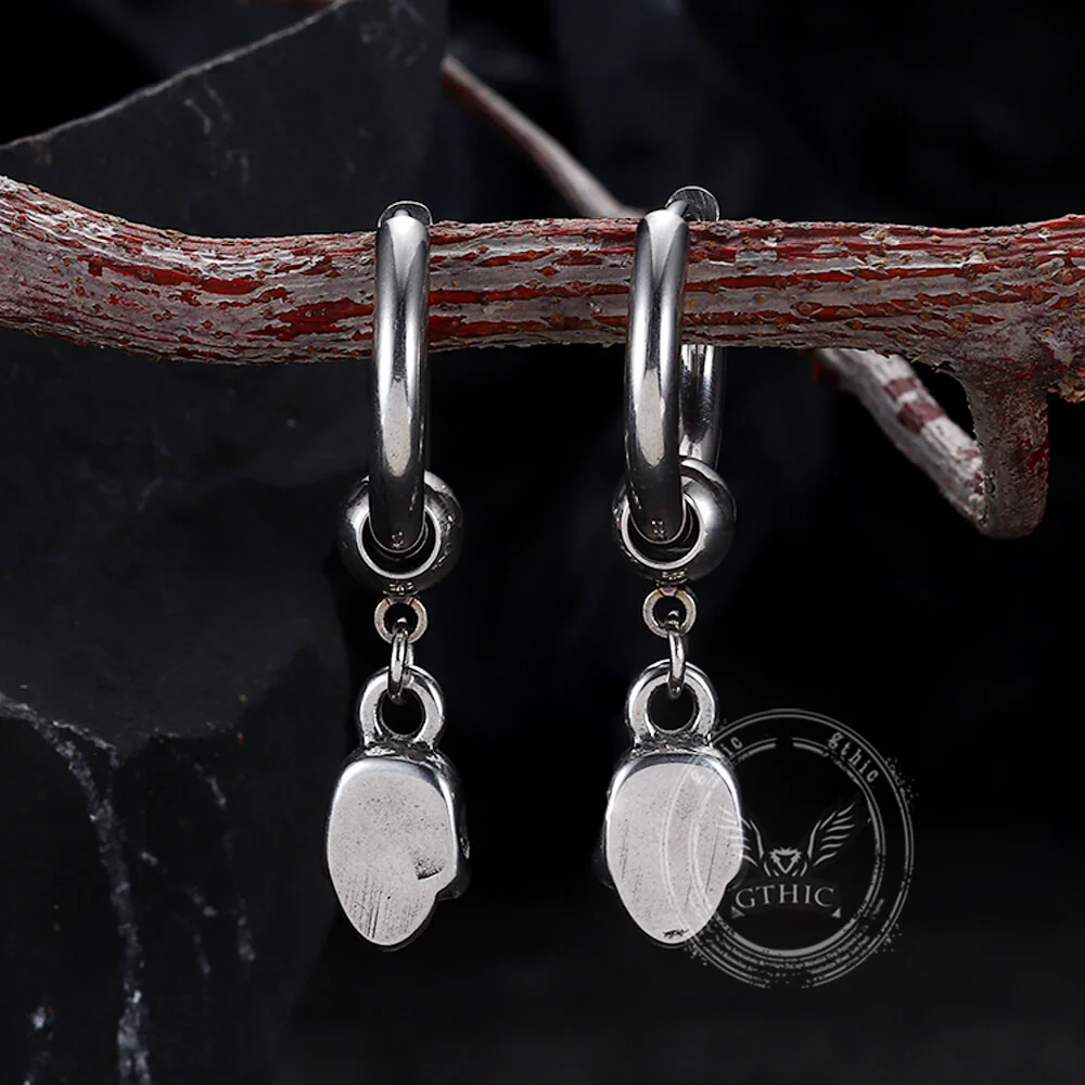 Gothic Skull Stainless Steel Hoop Earrings
