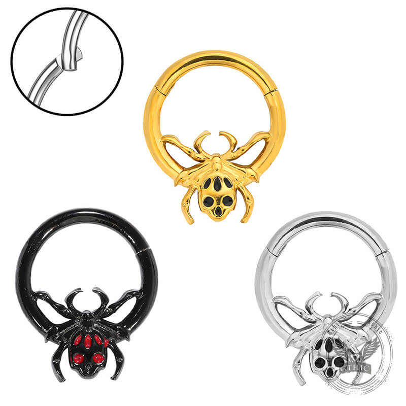 Punk Spider Nose Ring Stainless Steel Piercing