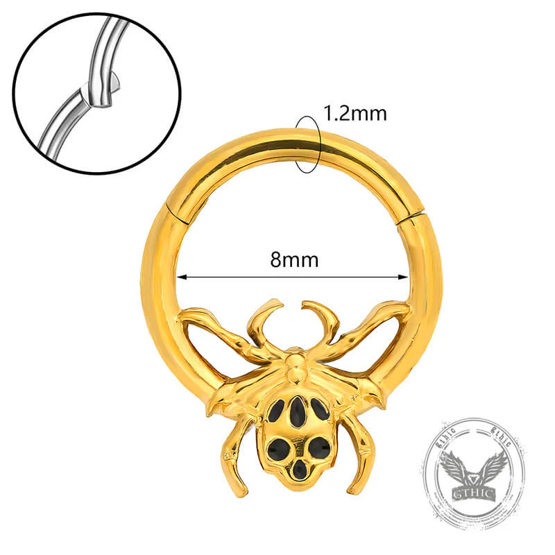 Punk Spider Nose Ring Stainless Steel Piercing