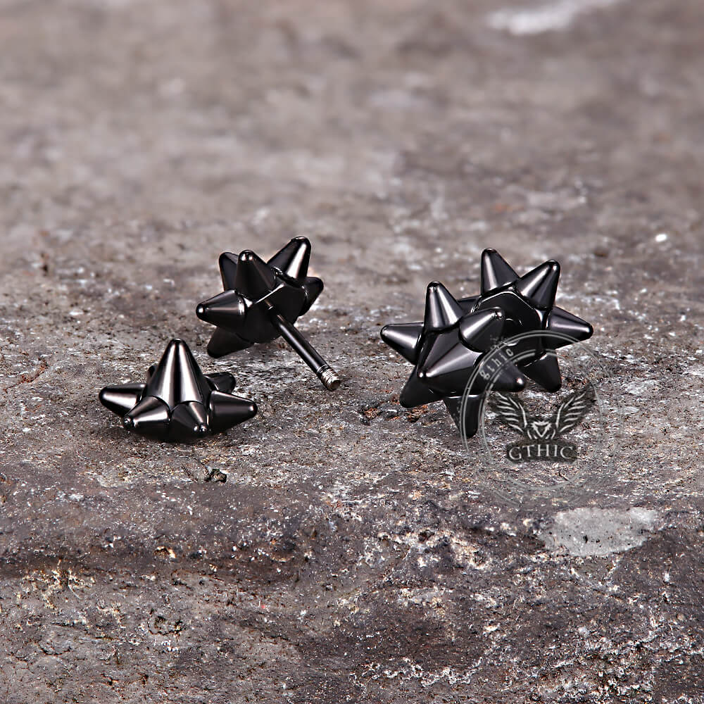 Punk Double-Sided Spiked Stainless Steel Earrings