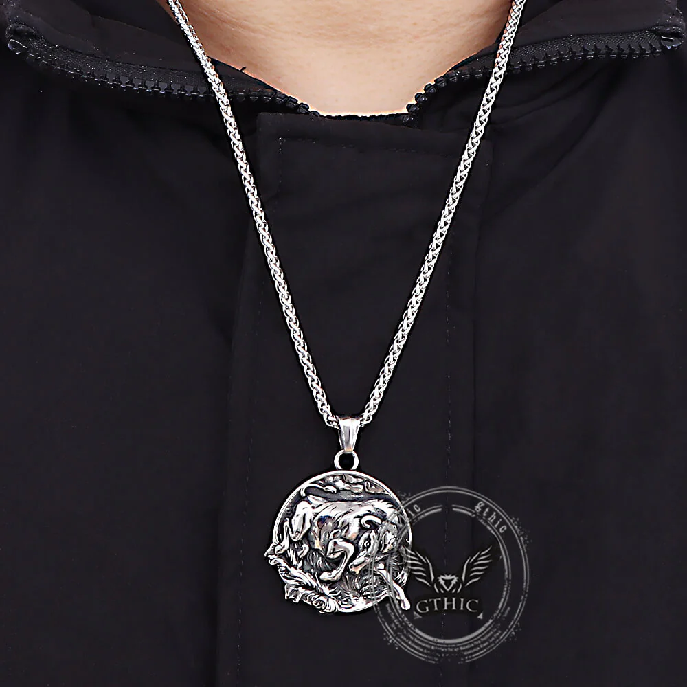 Punk Bull Charging Stainless Steel Animal Pendant