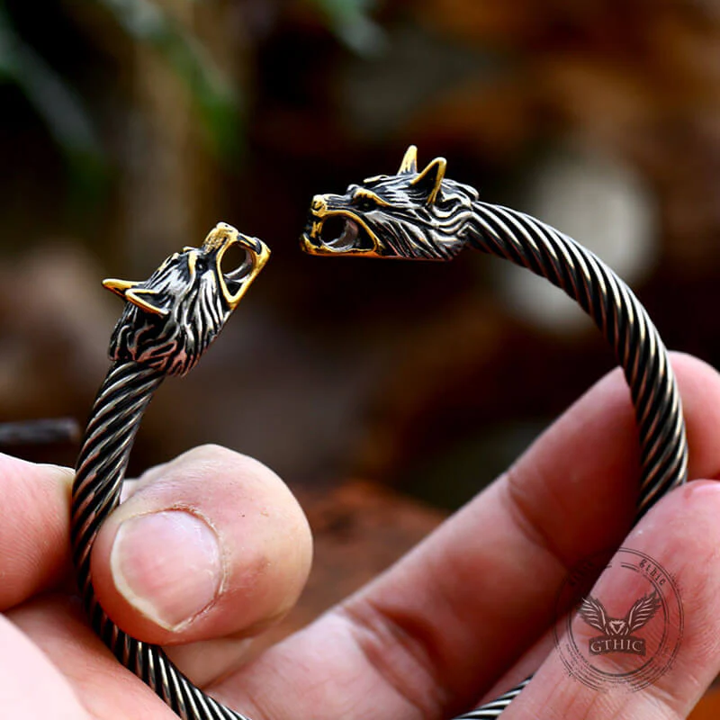 18025-viking-dominating-double-wolf-head-stainless-steel-open-bracelet-2.webp Viking Dominating Double Wolf Head Stainless Steel Open Bracelet