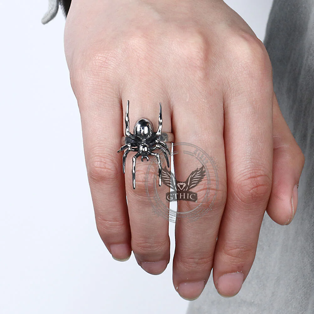 Punk Spider Stainless Steel Animal Ring