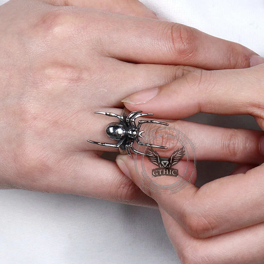 Punk Spider Stainless Steel Animal Ring