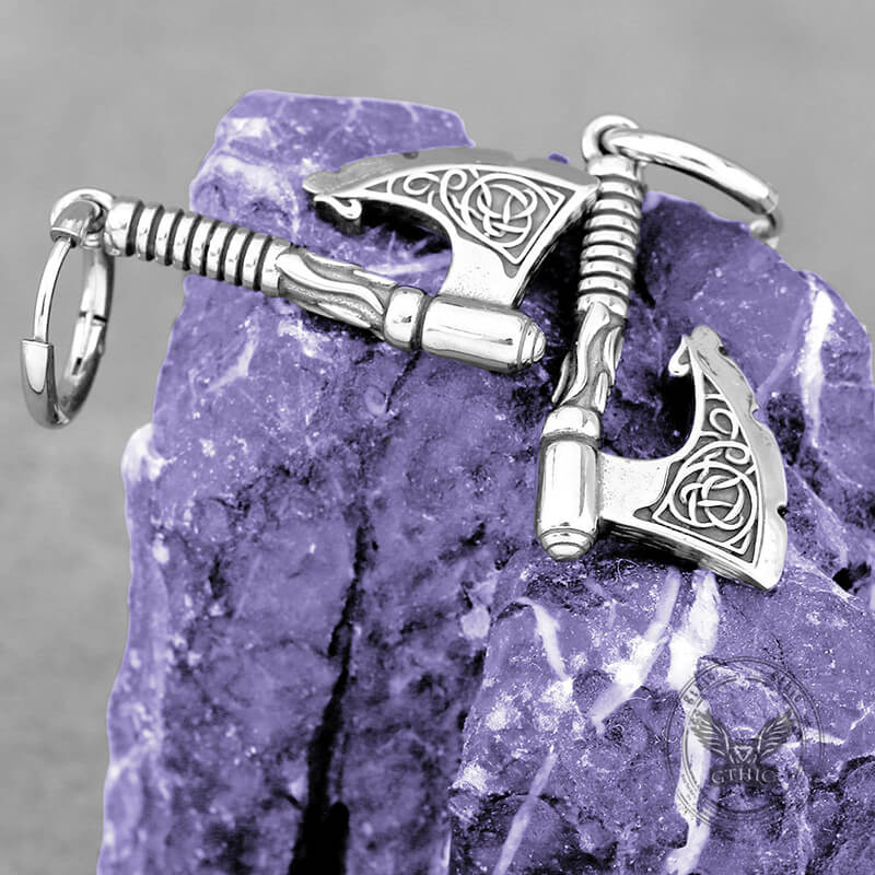 Vintage Viking Axe Stainless Steel Drop Earrings