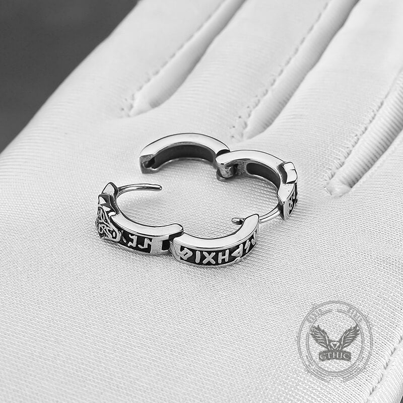 18042-nordic-wolf-head-stainless-steel-viking-hoop-earrings-5.jpg Nordic Wolf Head Stainless Steel Viking Hoop Earrings