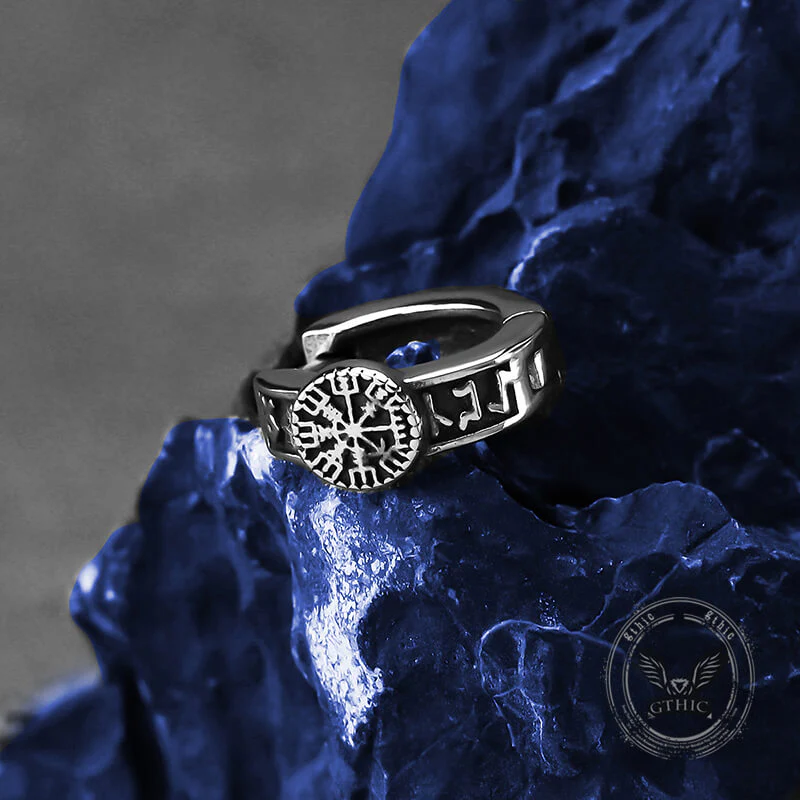 18043-vintage-compass-rune-stainless-steel-hoop-earrings-3.webp Vintage Compass Rune Stainless Steel Hoop Earrings