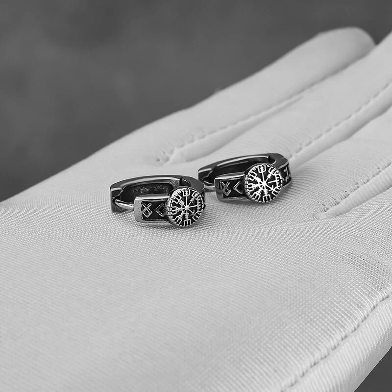 18043-vintage-compass-rune-stainless-steel-hoop-earrings-4.webp Vintage Compass Rune Stainless Steel Hoop Earrings