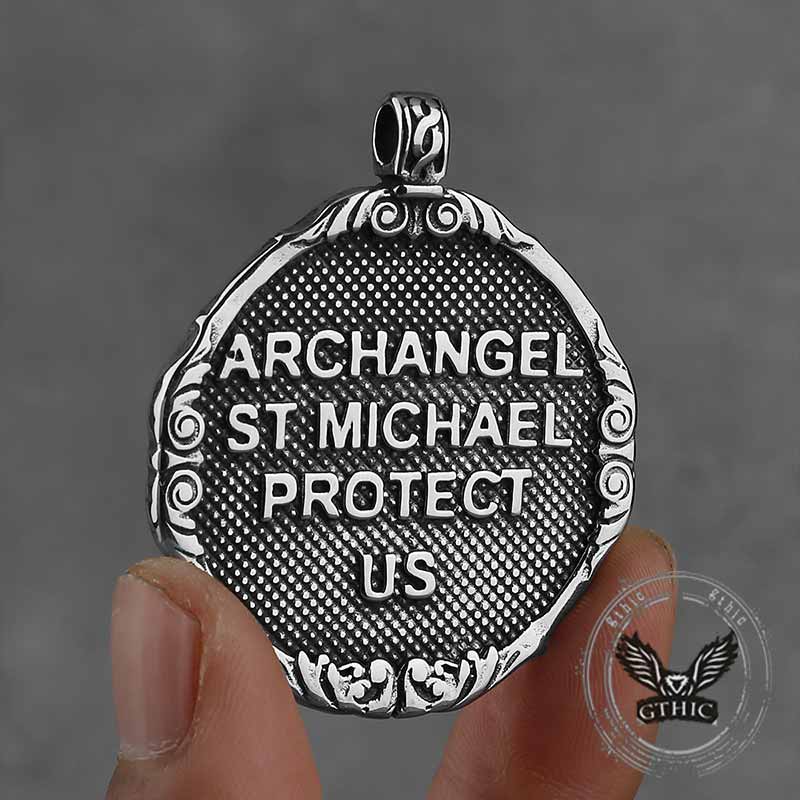 Archangel St. Michael Protects Us Stainless Steel Pendant