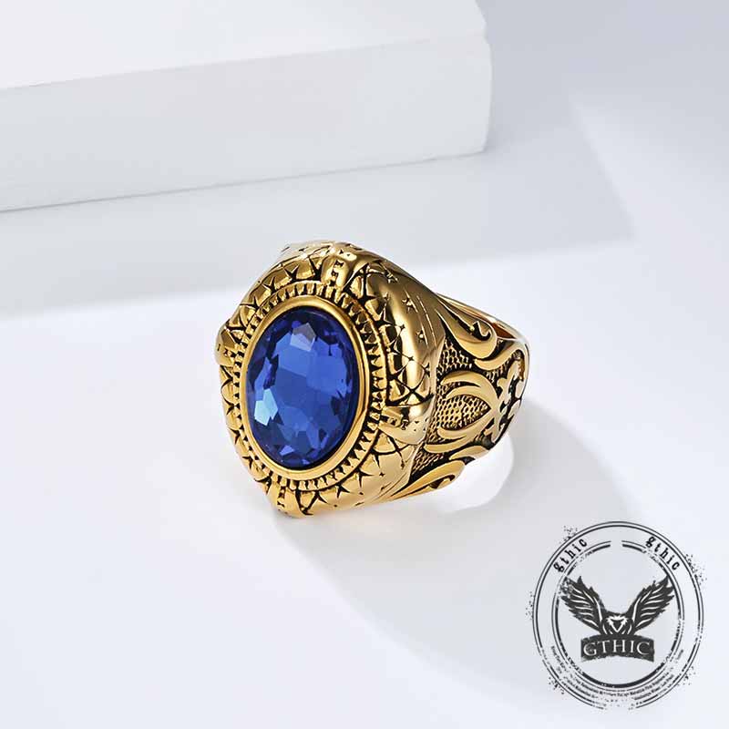 18143-vintage-zulfikar-sword-pattern-stainless-steel-gem-ring-10.jpg Vintage Zulfikar Sword Pattern Stainless Steel Gem Ring