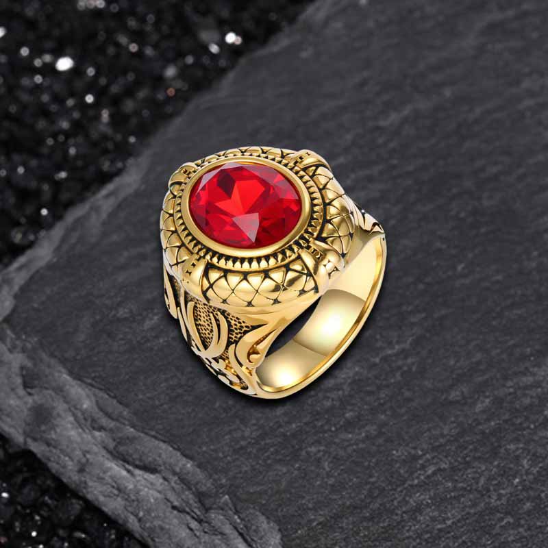 18143-vintage-zulfikar-sword-pattern-stainless-steel-gem-ring-4.jpg Vintage Zulfikar Sword Pattern Stainless Steel Gem Ring