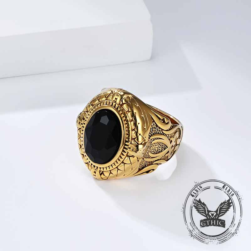 18143-vintage-zulfikar-sword-pattern-stainless-steel-gem-ring-7.jpg Vintage Zulfikar Sword Pattern Stainless Steel Gem Ring