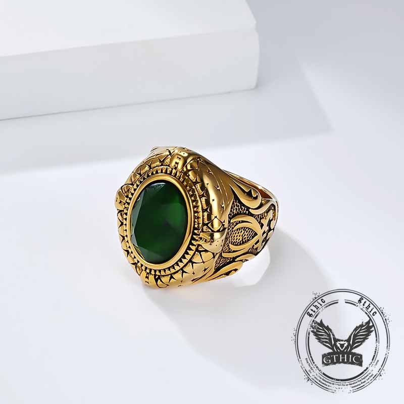 18143-vintage-zulfikar-sword-pattern-stainless-steel-gem-ring-9.jpg Vintage Zulfikar Sword Pattern Stainless Steel Gem Ring