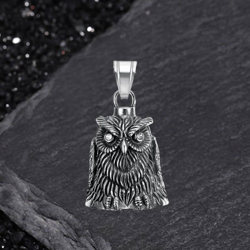 18195-punk-gem-owl-lucky-bell-stainless-steel-pendant-5.jpg Punk Gem Owl Lucky Bell Stainless Steel Pendant