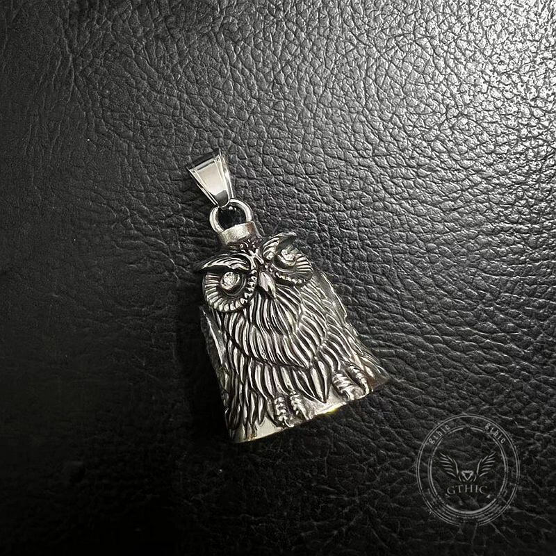 18195-punk-gem-owl-lucky-bell-stainless-steel-pendant-7.jpg Punk Gem Owl Lucky Bell Stainless Steel Pendant