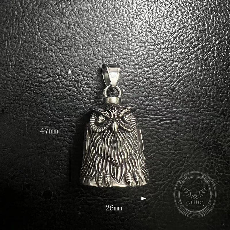 18195-punk-gem-owl-lucky-bell-stainless-steel-pendant-8.jpg Punk Gem Owl Lucky Bell Stainless Steel Pendant