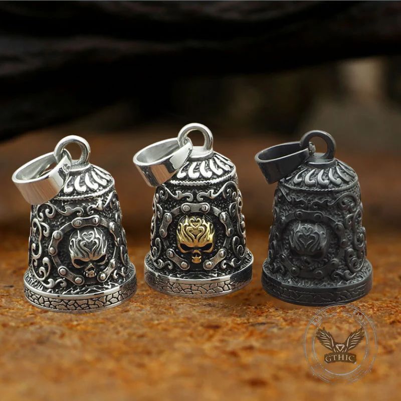 Personalized Skull Stainless Steel Lucky Bell Pendant