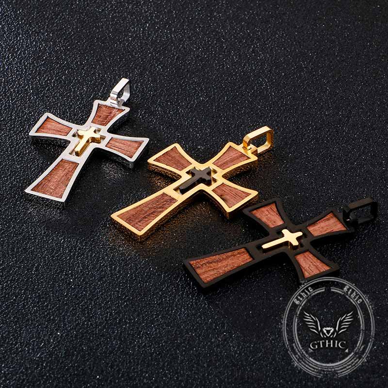 Vintage Multi-Layered Cross Stainless Steel Pendant