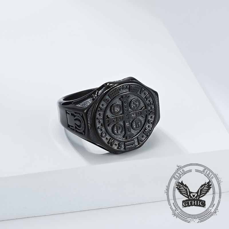 Vintage St. Benedict's Medal Stainless Steel Ring