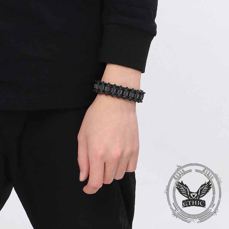 Punk Motorcycle Gear Chain Stainless Steel Bracelet