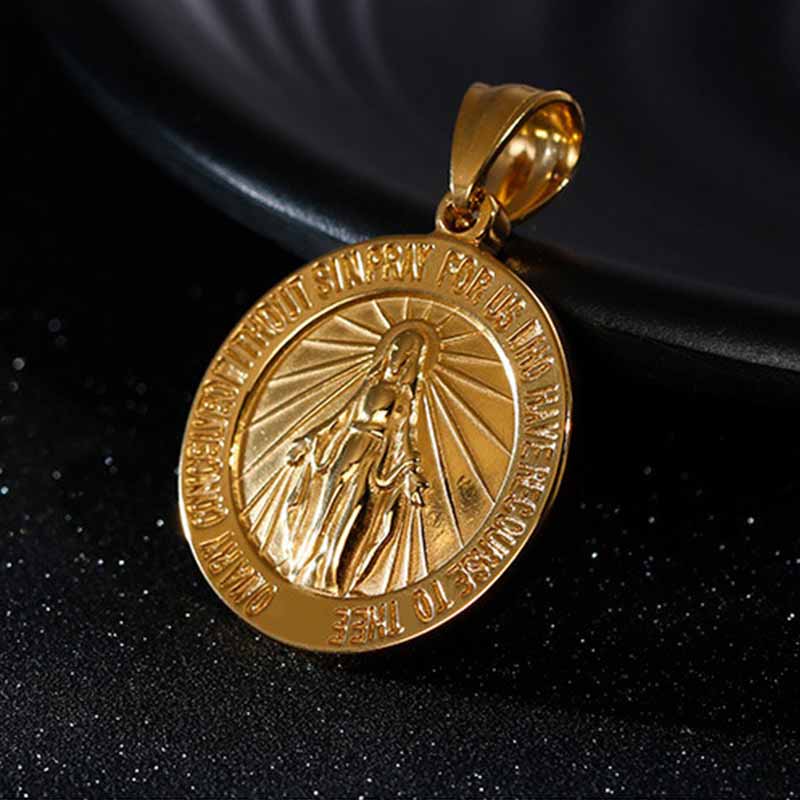 Vintage Maria Letters Stainless Steel Religion Pendant