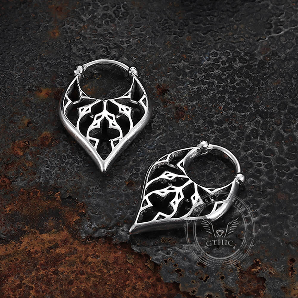 Stylish Openwork Carved Stainless Steel Earrings