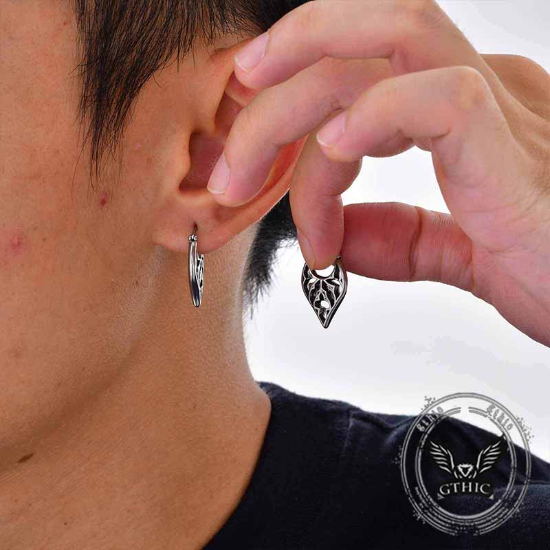 Stylish Openwork Carved Stainless Steel Earrings