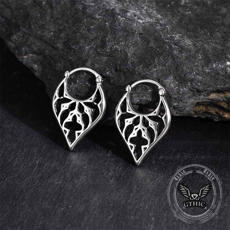 Stylish Openwork Carved Stainless Steel Earrings