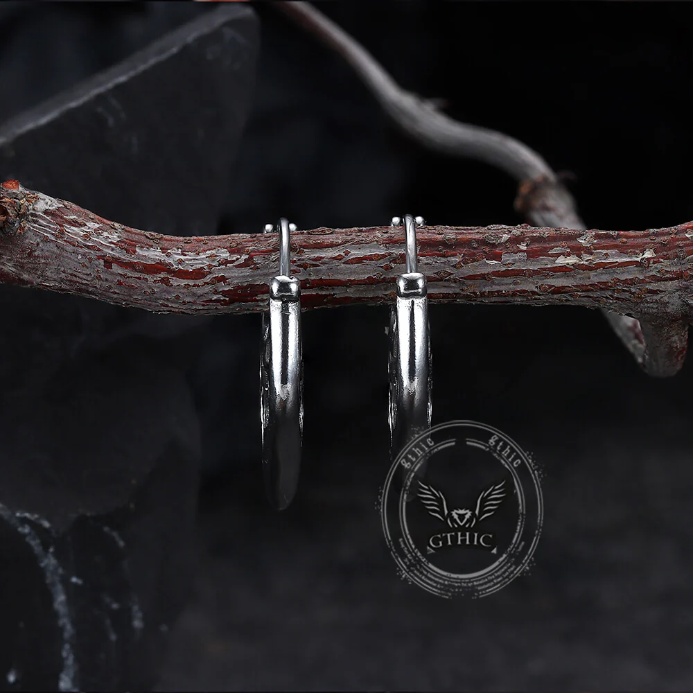 Stylish Openwork Carved Stainless Steel Earrings