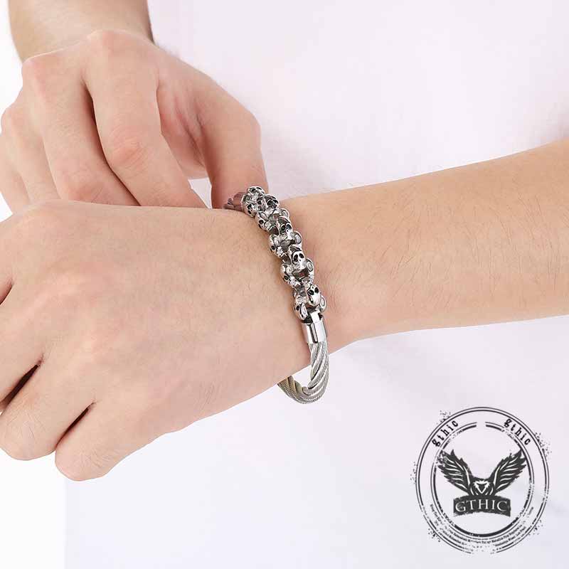 18413-punk-skull-wire-splicing-stainless-steel-bracelet-2.jpg Punk Skull Wire Splicing Stainless Steel Bracelet