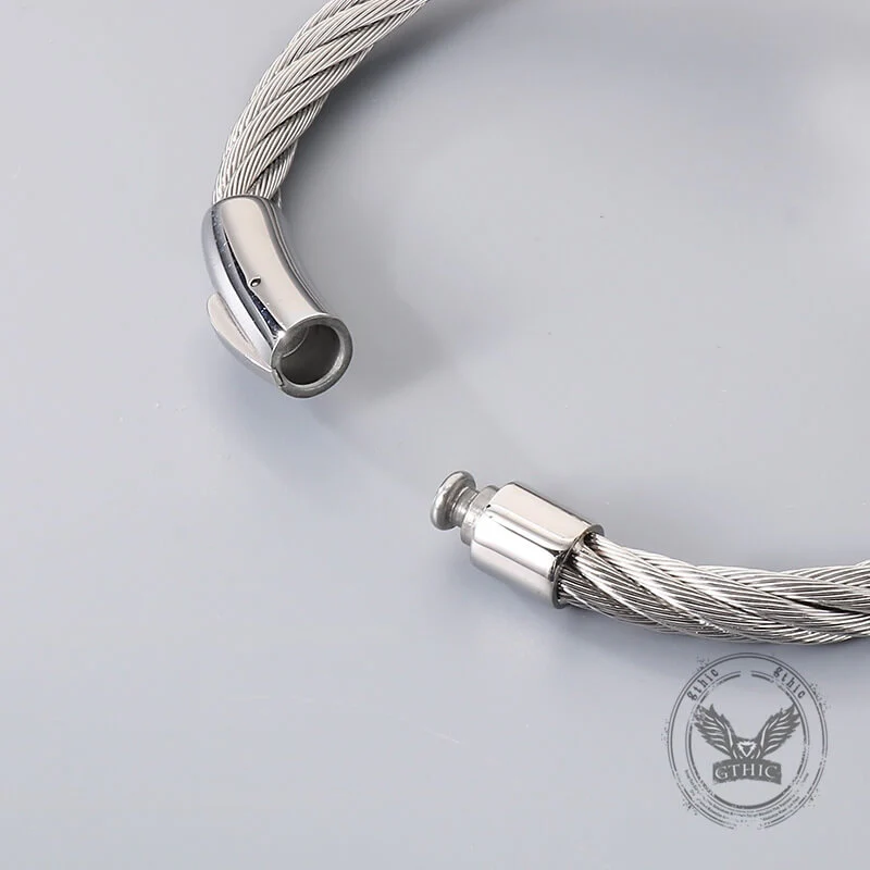 Retro Cross Twisted Steel Wire Stainless Steel Bracelet