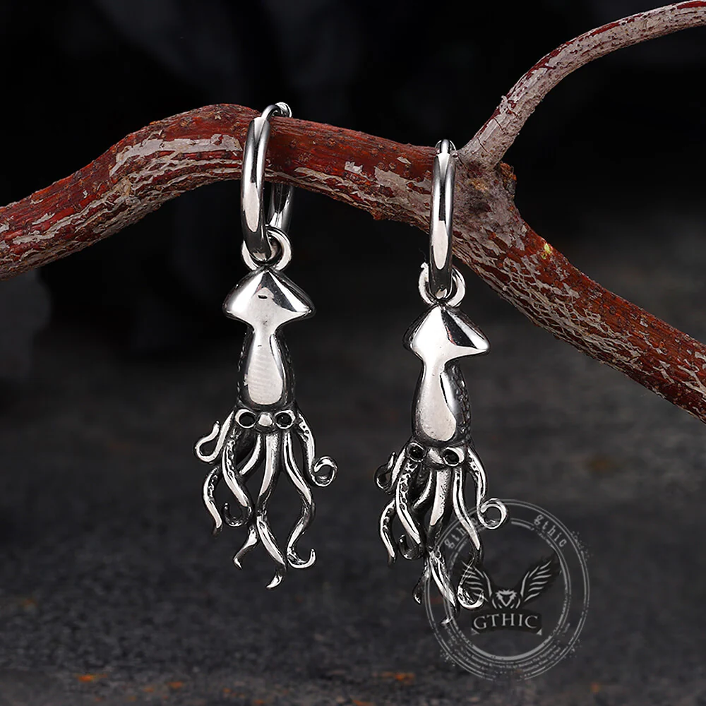 18541-punk-squid-stainless-steel-marine-hoop-earrings-3.webp Punk Squid Stainless Steel Marine Hoop Earrings