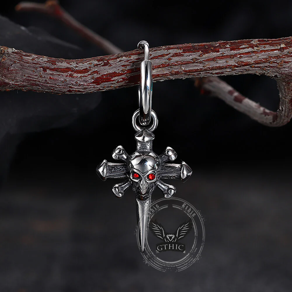 18542-punk-skull-nail-cross-stainless-steel-gem-earrings-5.webp Punk Skull Nail Cross Stainless Steel Gem Earrings