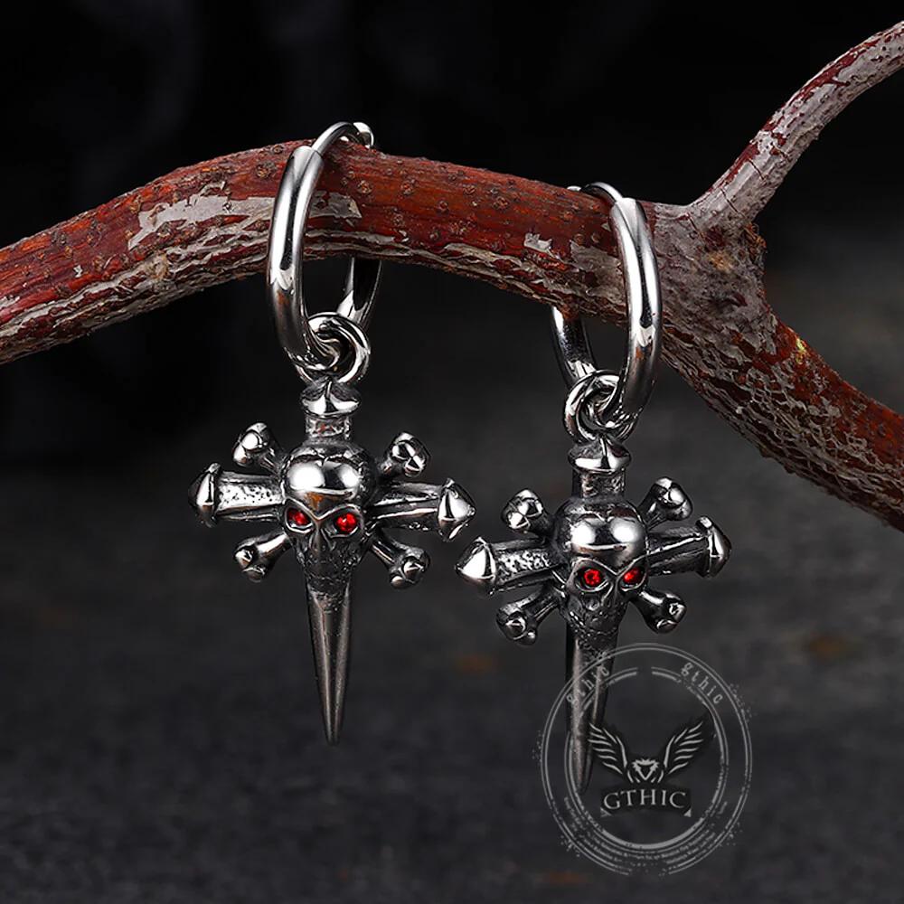 18542-punk-skull-nail-cross-stainless-steel-gem-earrings-6.webp Punk Skull Nail Cross Stainless Steel Gem Earrings